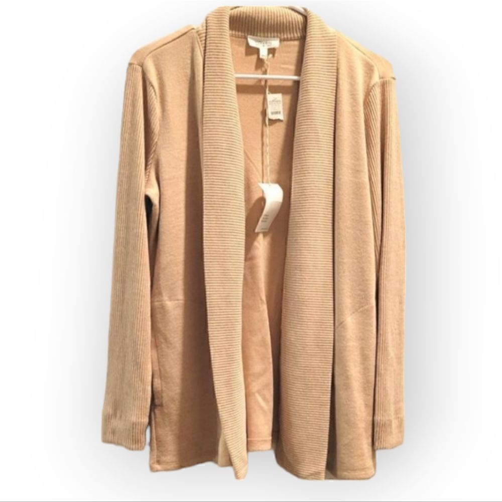 Haven Well Within Open Front Cardigan Sweater Tan Small NWT